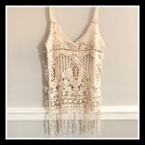 Boho crochet tank